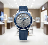 OMEG SEAMASTER AUTO PREMIUM SILICON STRAP WATCH